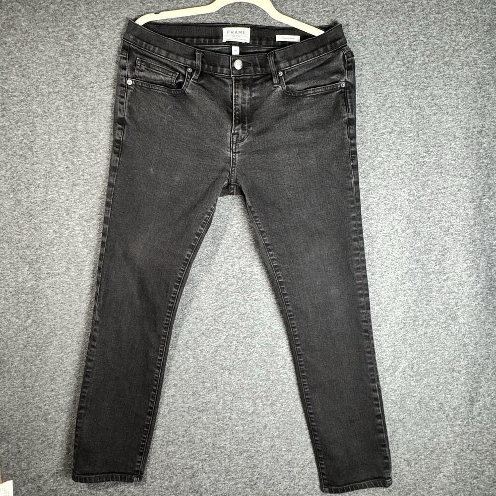 FRAME L”Homme Women’s Skinny Black Jeans Size 32‎ Soft Denim